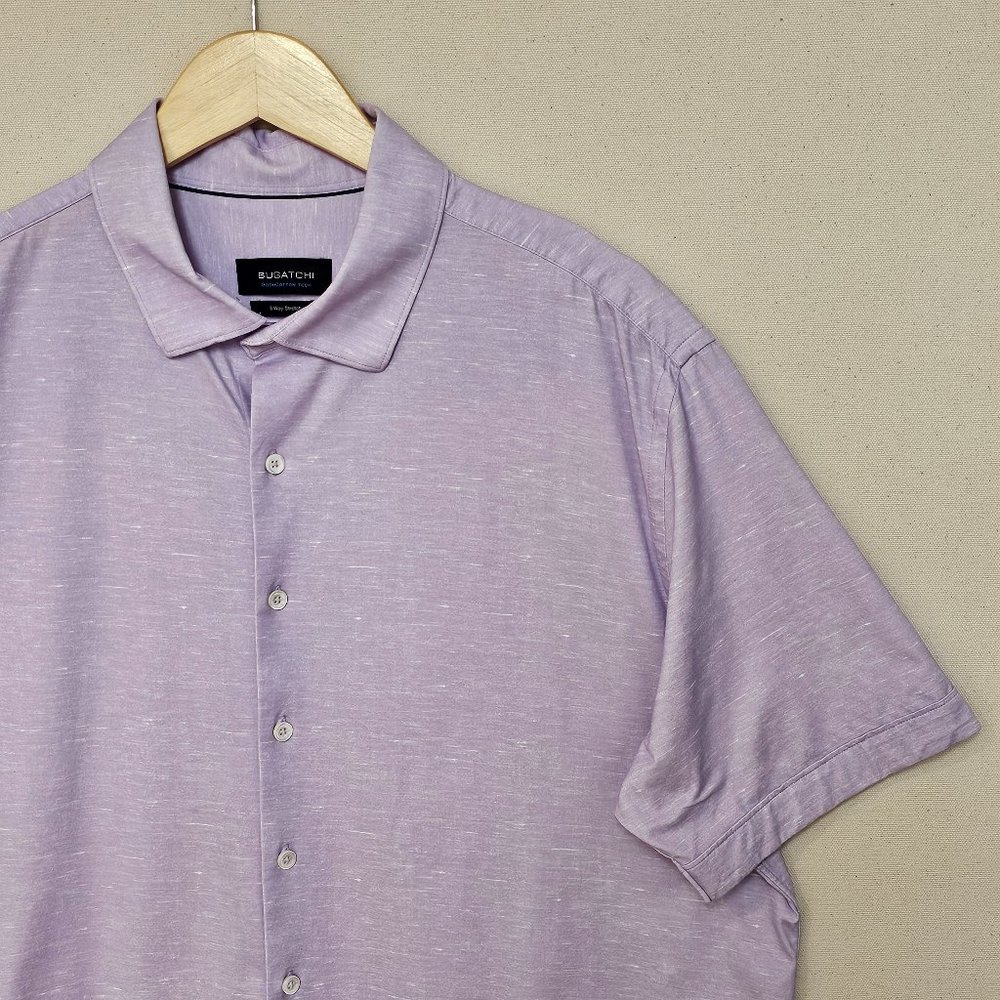 Bugatchi Short Sleeve 8 Way Stretch Button Down XXL